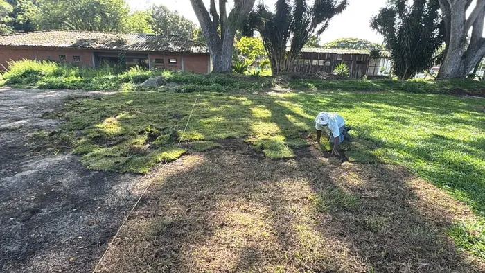 Construcción de cancha de fútbol · Cancha de fútbol, Colombia Agroforestal
